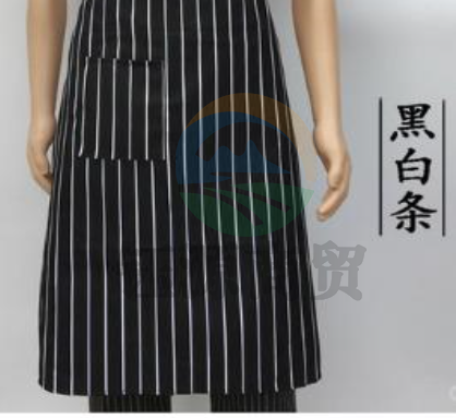 厨师服 围裙半身厨房围腰条纹防污围裙 长度约70cm