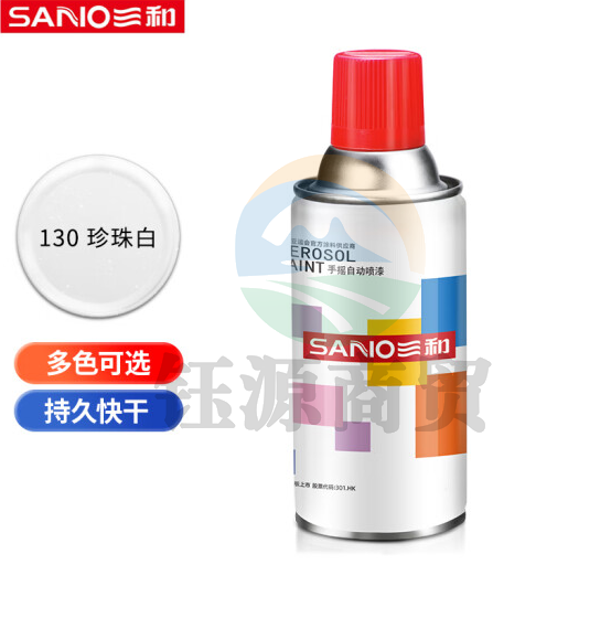三和(SANVO)J2A130-60-235 普通自喷漆手喷漆 工业防腐金属防锈漆 汽车轮毂改色划痕修复自动喷漆350ML 珍珠白
