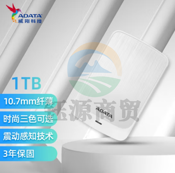 威刚(ADATA) 1TB 移动硬盘 USB3.0 HV320 2.5英寸 纤薄加密 拉丝工艺 素雅白AHV320-1TU31-CWH