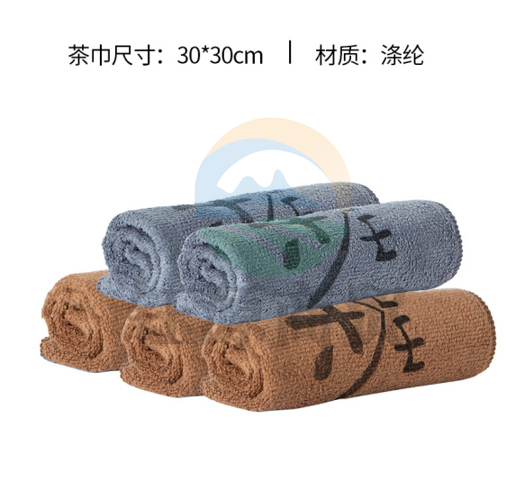 洁丽雅 30X30CM 茶巾 5条装 茶几茶桌抹布素雅茶巾5条装（棕3蓝2）（32g/条）