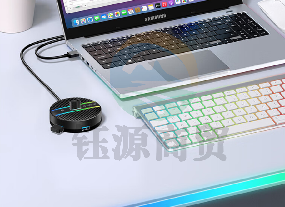 奥睿科（ORICO）USB3.0分线器扩展坞4口集线器转接头HUB笔记本电脑一拖四转换器延长线带供电口ORICO-YS1-C2-18-BK-BP