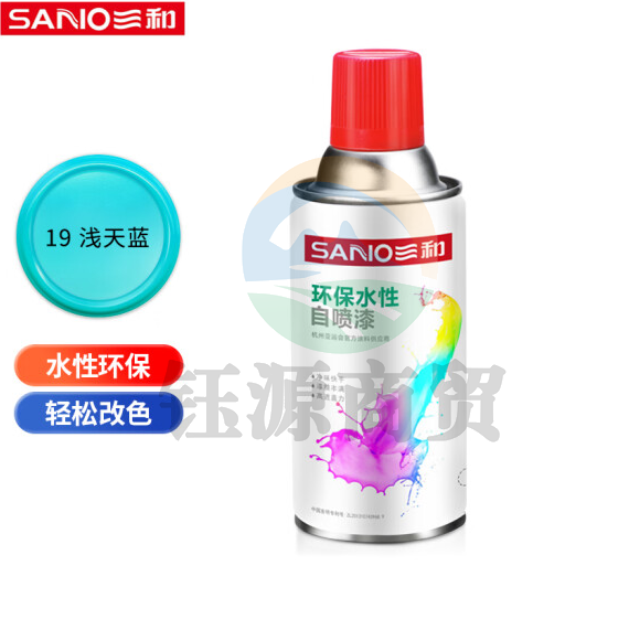 三和(SANVO)J8A19-60-230 水性自喷漆 金属防锈自动喷漆 改色环保漆350ml 浅天蓝