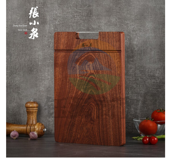 张小泉 整木乌檀木砧板实木菜板 方形面板切菜板家用案板C51910200(尺寸36*24*2.5cm)