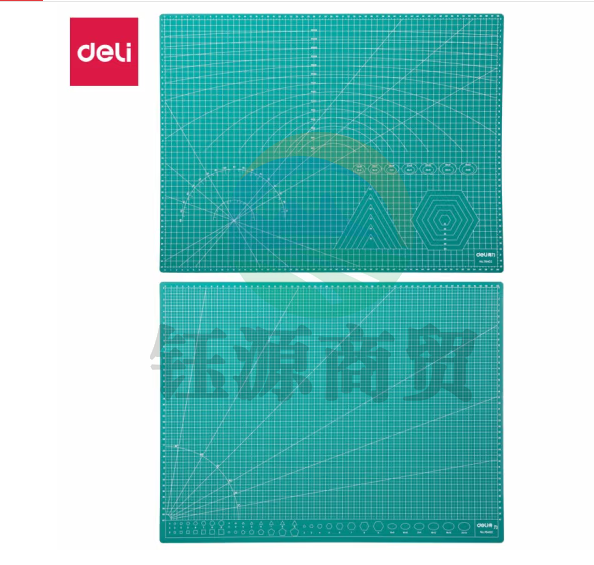 得力(deli)A2耐用PVC切割垫板桌垫 *绿色 78402 