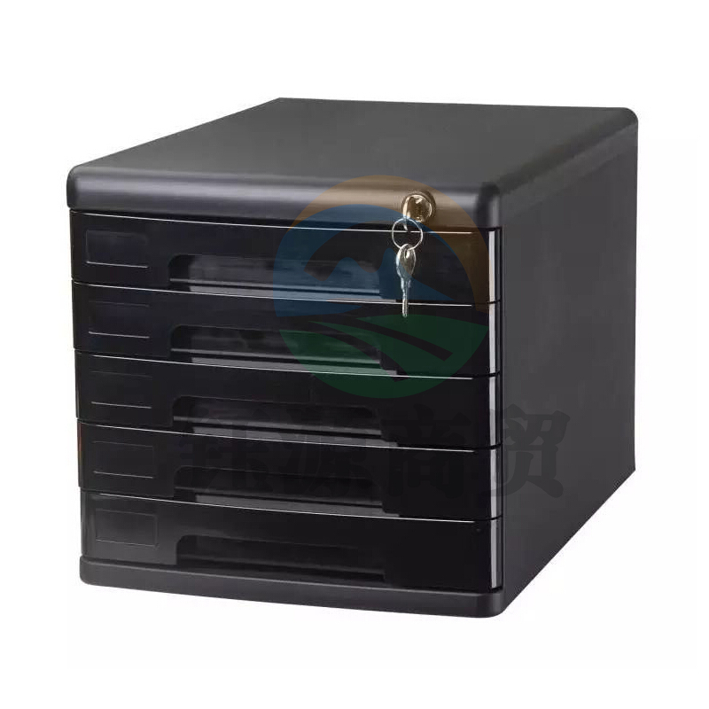 得力9778五层带锁文件柜(黑)(只)