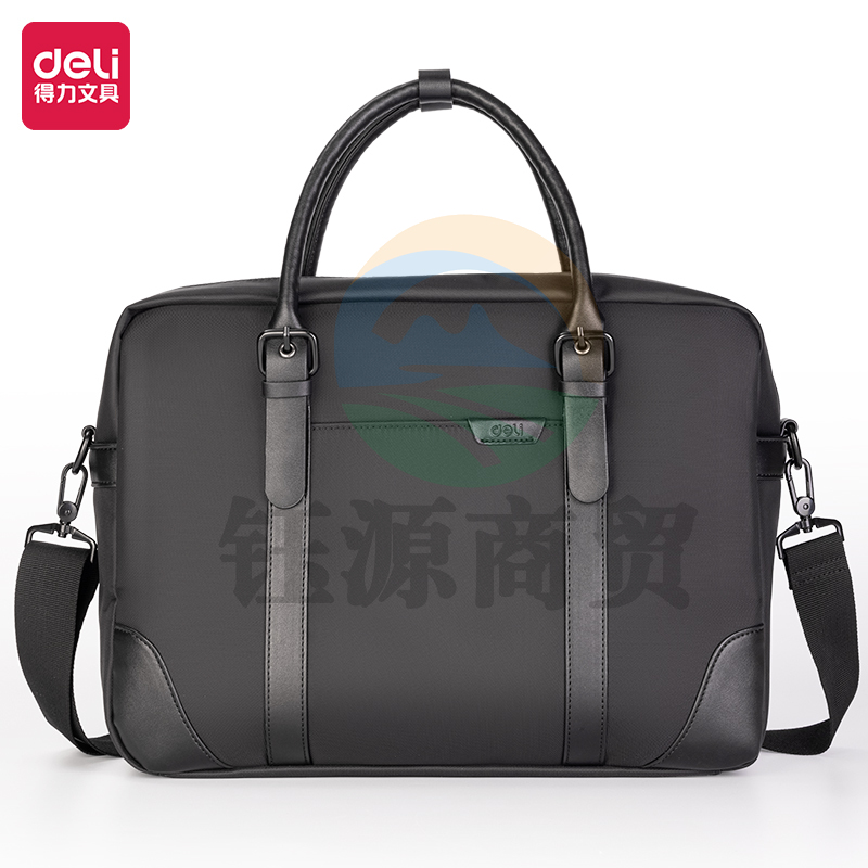 得力BG103-09商务双背带拼接式个人型公文包(黑)(个)