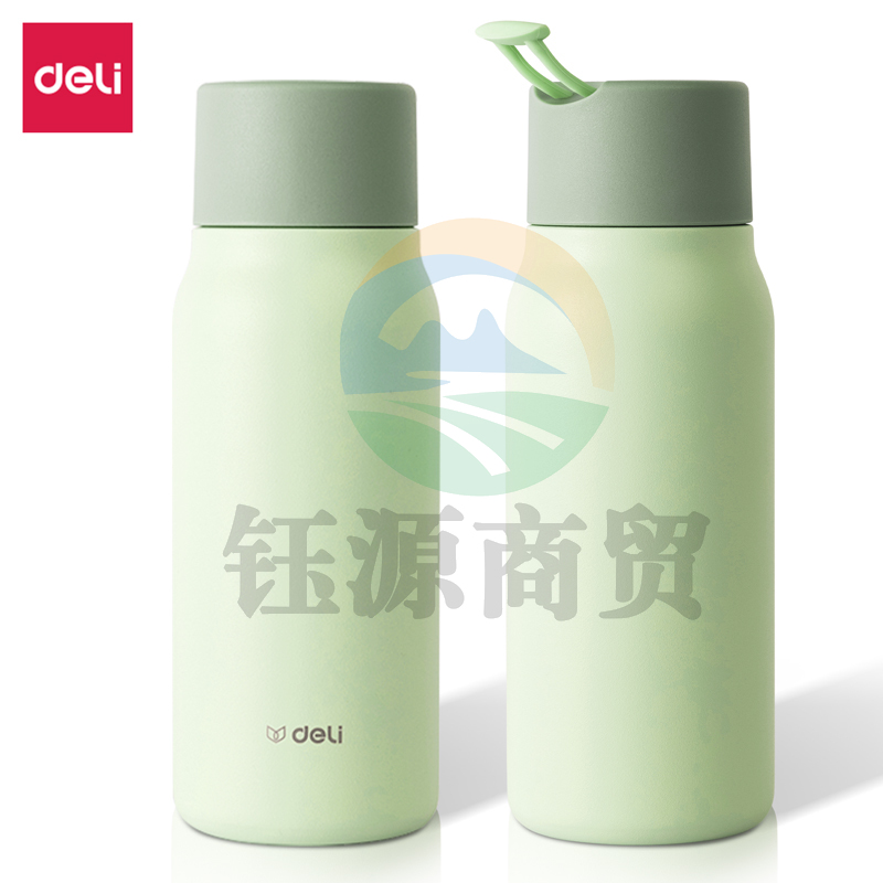 得力(deli) LL606-FGN时尚保温杯(350ml)(绿)(个)
