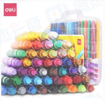 得力72057_PP盒装大容量水溶性旋彩棒(混)（48色/盒）