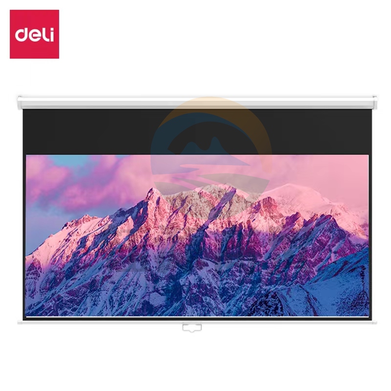 得力50485悬挂白塑幕布(白)(支)