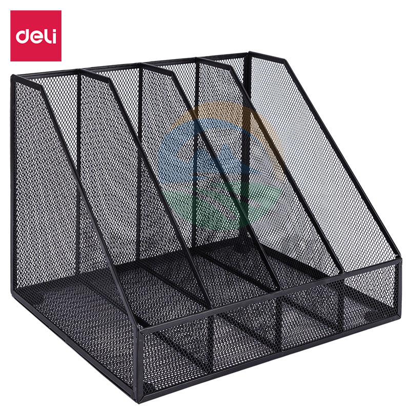 得力 (deli) 78986 四联金属网状文件框(黑)(个)