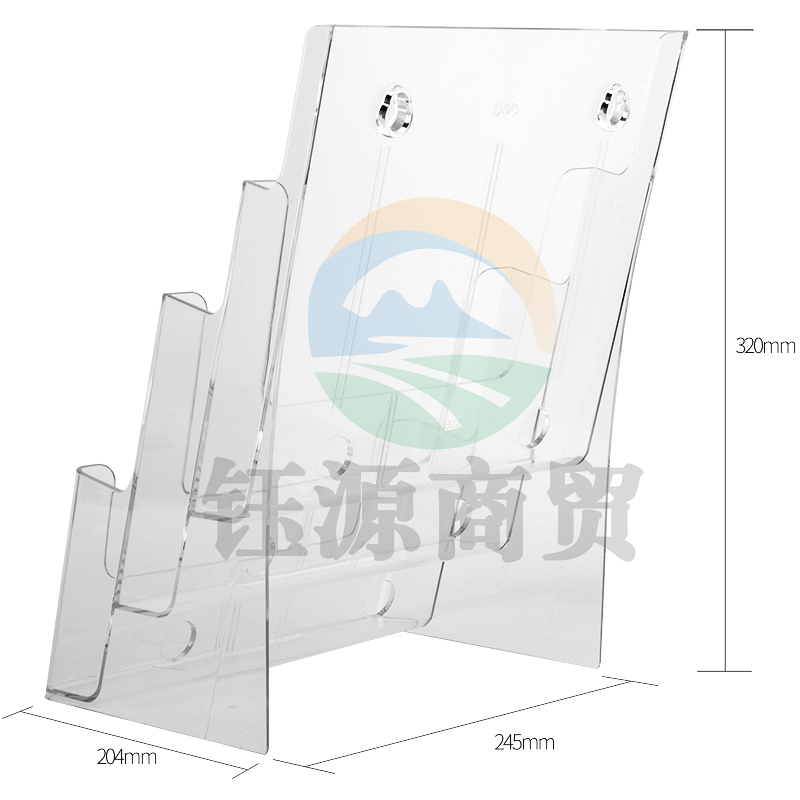 得力（deli） 收纳架 亚克力透明展示架悬挂站立文件收纳座办公a4收纳盒 9318样本展示架-三层A4