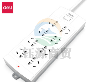 得力3996插座_8组_3米_泡壳装(白)(只)