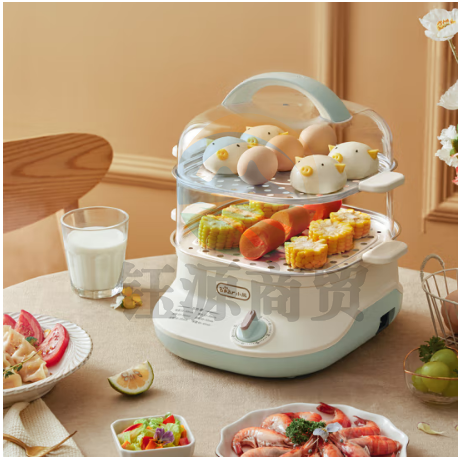 小熊（Bear）电蒸锅 蒸蛋器 蒸锅家用 电蒸笼 多功能早餐包子分体式带不锈钢蒸盘DZG-C60W9[白色]