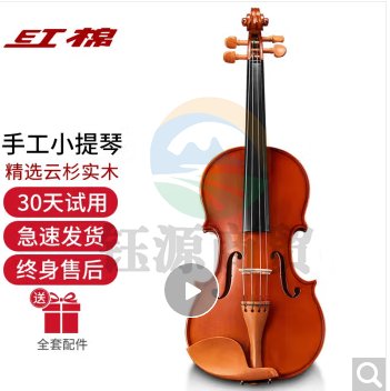 小提琴成人练习考级手工实木初学者专业级儿童入门 V008枣木配件 4/4 155cm以上身高适用