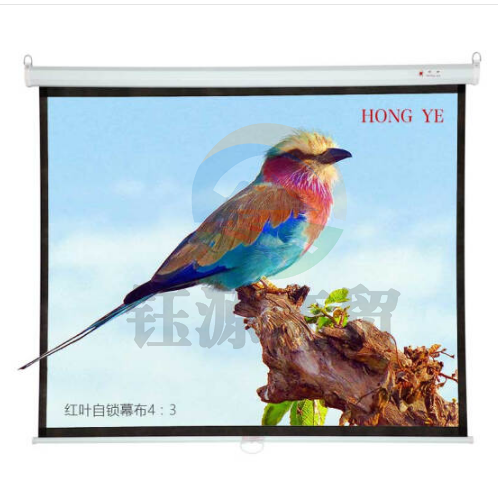 红叶（HONGYE）手动自锁投影幕75寸4:3玻珠 白塑幕布 1.53*1.16