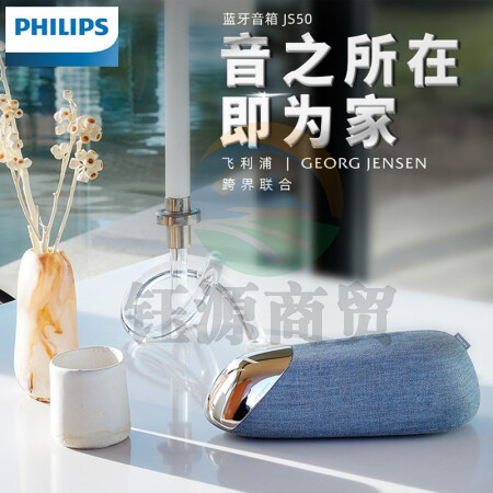 飞利浦（PHILIPS）TAJS50/93 不锈钢轻奢艺术蓝牙音箱 户外便携式无线电脑桌面低音炮迷你小音响 防水