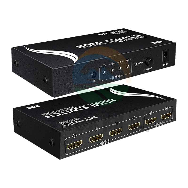 迈拓维矩（MT-viki） HD4x2 4进2出HDMI矩阵切换器高清信号分配器 遥控 带音频分离