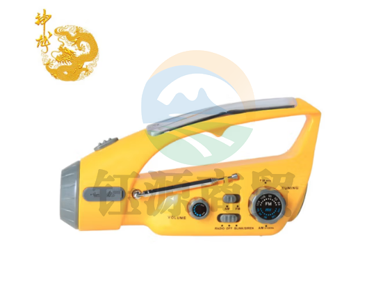 神龙 车载家用 应急救援人防战备 多功能防灾手摇充电收音机手电筒 户外野营太阳能充电宝288DUS 