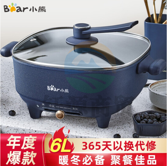小熊（Bear）电火锅 电炒锅 电锅一体 电热锅 多功能锅 家用涮烤火锅锅具6L DHG-C60F2 火锅锅