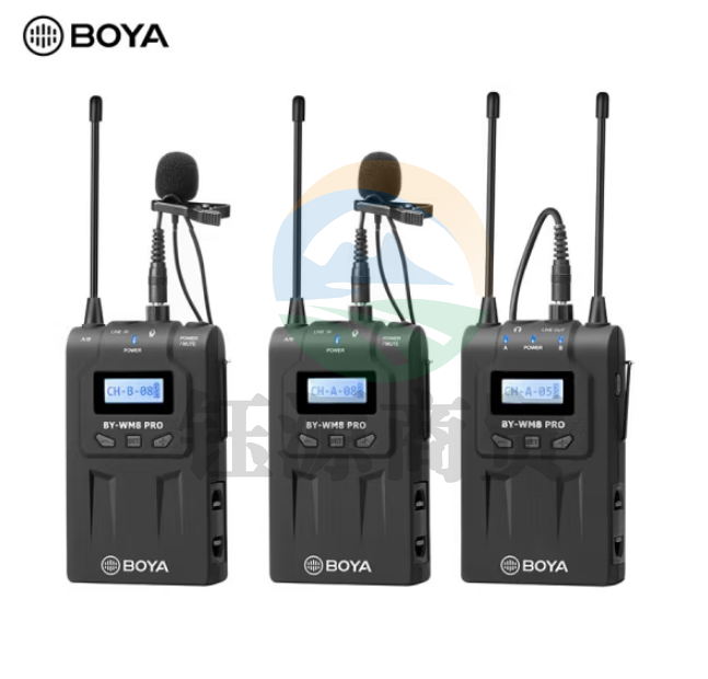 博雅BY-WM8 PRO-K2 一拖二领夹式无线麦克风 相机无线小蜜蜂 手机拍摄采访专业收录音无线话筒