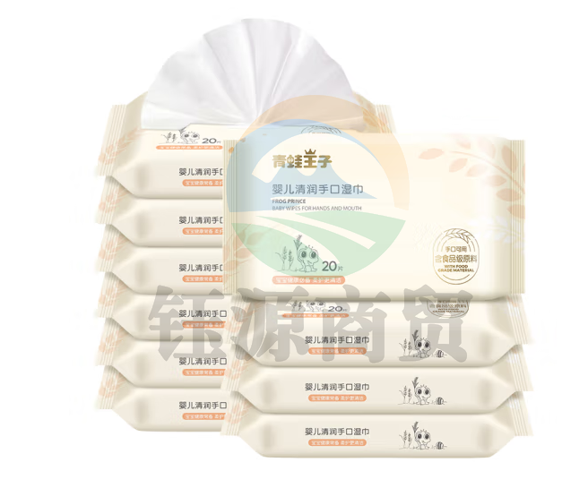 青蛙王子 婴儿湿巾 儿童清润手口柔湿巾 20抽*10包8689736