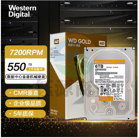 西部数据(Western Digital)WD6003VRYZ金盘 6TB SATA6Gb/s 7200转256M 企业硬盘