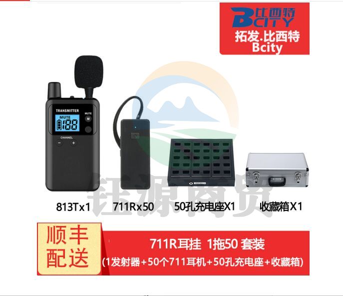 比西特（Bcity） 913T配711R讲解器一对多无线讲解同声传译系统工厂参观行政接待导游 1讲50接收50位充电底座收纳箱