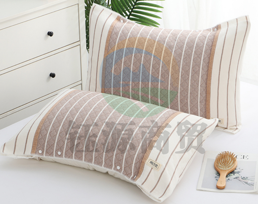 沐凡 枕套 纯棉包裹式枕头套 布什卡其50*60cm（对）