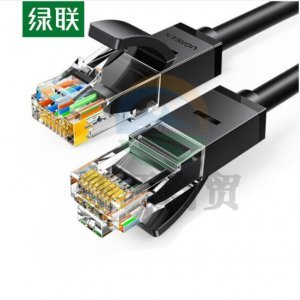 绿联 UGREEN 20160 六类网线 NW102 千兆高速宽带线 CAT6类跳线 8芯双绞线缆 黑色 2米