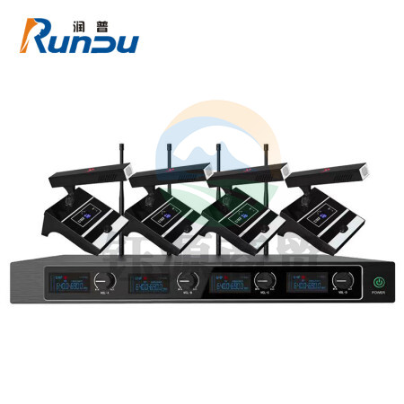 润普RP-WX6004 视频会议麦克风/一拖四无线会议话筒/方管式无线专业鹅颈麦克风