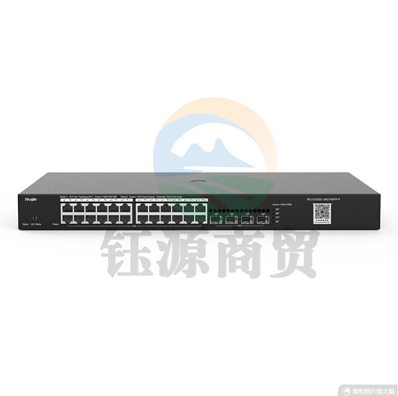 锐捷(Ruijie)24口千兆POE交换机 RG-S1930-24GT4SFP-P 二层网管 光口上联 企业级