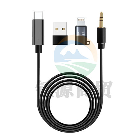 麦拉达（mailada）CG03麦克风音频线小蜜蜂转苹果手机安卓手机电脑USB转接线 0.8米黑色