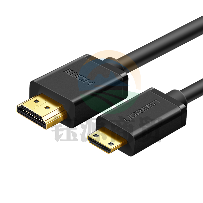 绿联（UGREEN）11167 Mini HDMI转HDMI转接线 4K迷你高清线 平板笔记本电脑相机连接显示器电视转换头1.5米黑