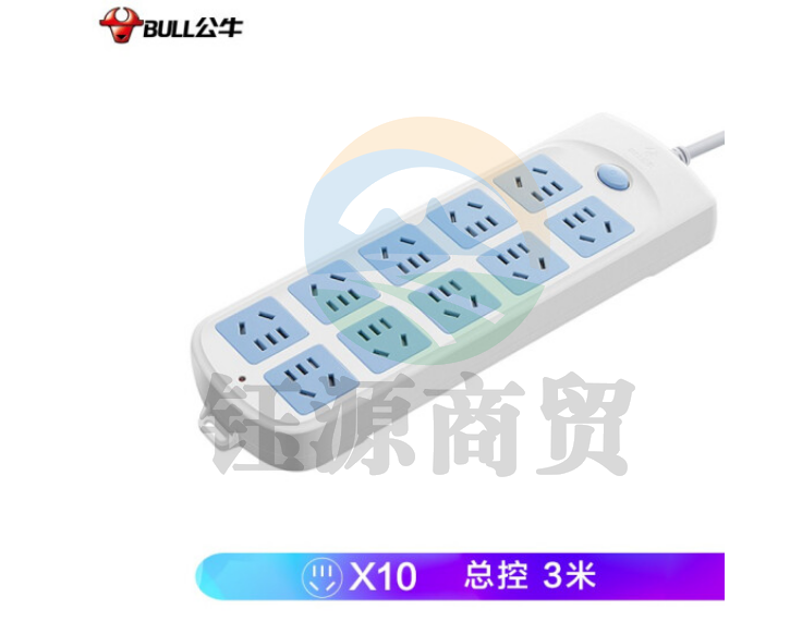 公牛（BULL）GN-605插座 10位总控3米