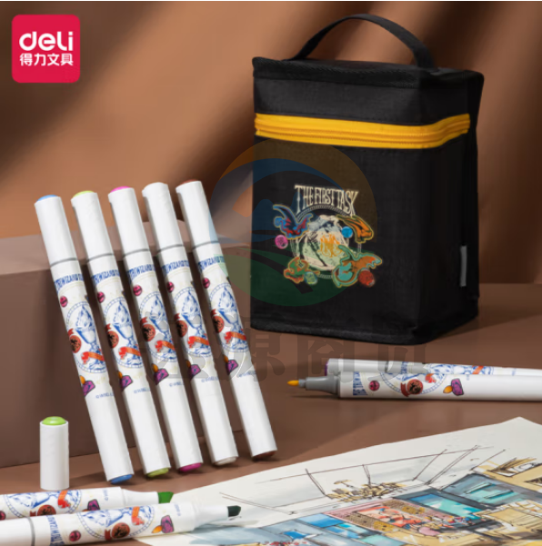 得力70814-60 哈利·波特系列水性马克笔 60色双头马克笔