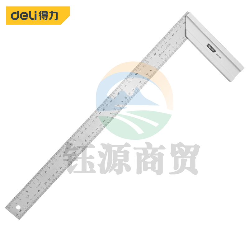 得力DL4038 钢角尺直角尺双刻度角尺90度尺拐尺L型木工尺宽座方直尺500mm