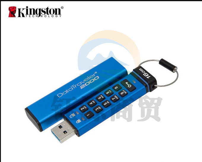金士顿（Kingston）16GB USB3.1 U盘 DT2000 读速120MB/s 256位AES硬件数字加密