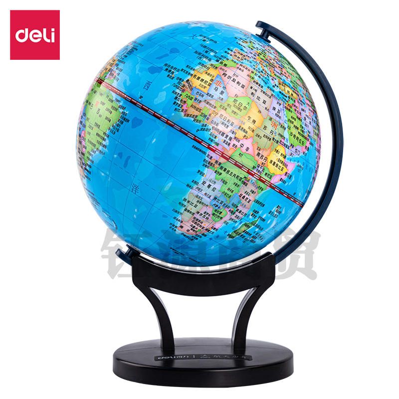 得力18100万向地球仪14.2cm(蓝色)(盒)