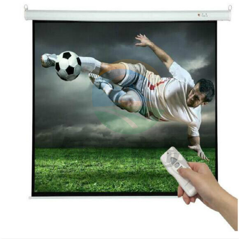 红叶 150英寸4:3 电动遥控幕布 白色 商务办公 大屏幕布