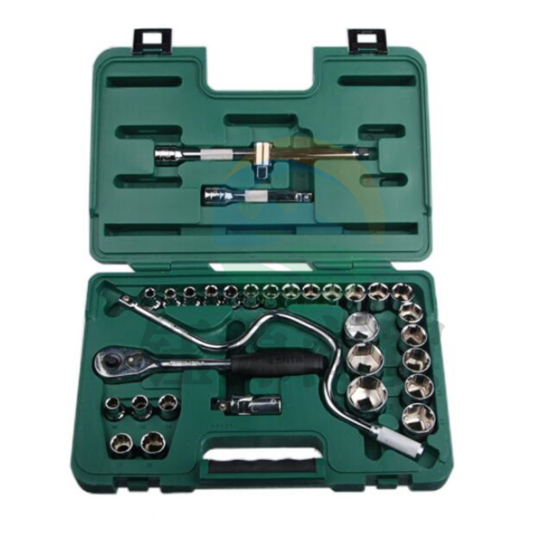 世达（SATA） 09099 33件套筒扳手组套 12.5mm系列 绿色 (计价单位:套)