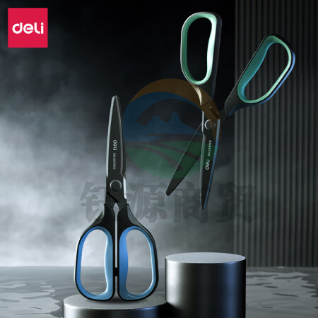 得力(deli)175mm省力3D剪刀 新型省力结构 特氟龙刀刃防粘防黏 办公用品 TJ109蓝