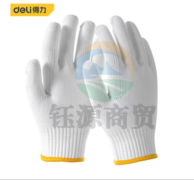 得力DL521003 涤纶手套8.5码215mm(12副/包）