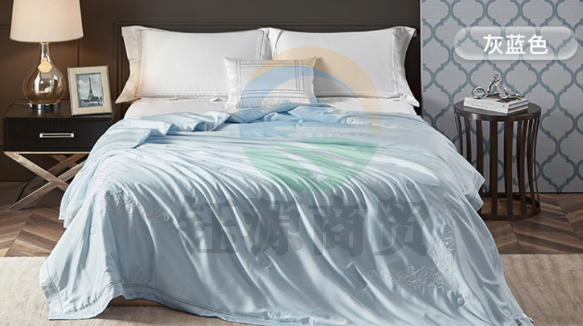 康尔馨 天丝夏被可水洗被子 吸湿透气超薄空调被子 夏凉被冰丝抑菌被芯空调被 灰蓝色220*240cm