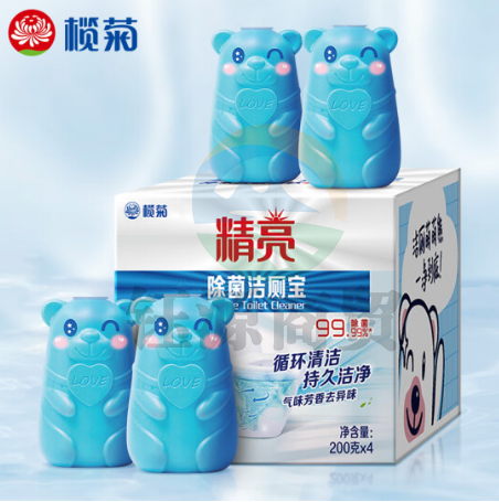 榄菊 洁厕宝 马桶清洁剂 小熊蓝泡泡200g*4瓶