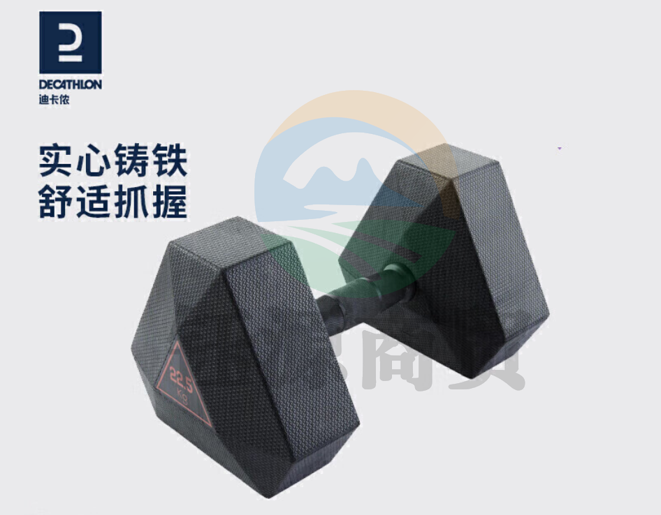 迪卡侬 六角哑铃 单只5kg铸铁包胶器材 121306