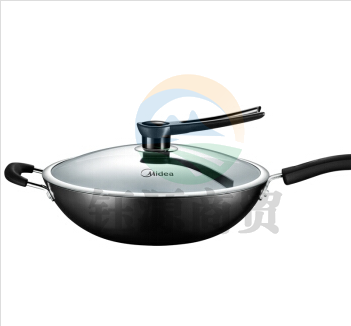 美的（Midea）32cm铸铁炒锅 CZ32B4无涂层不锈生铁炒菜锅具 电磁炉明火通用