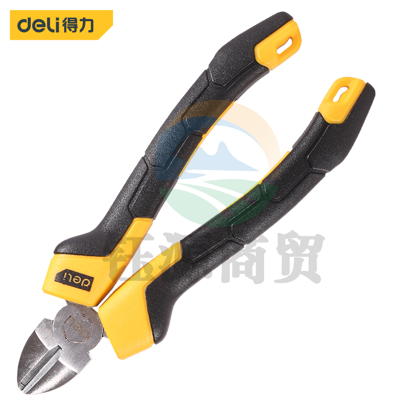 得力(deli)DL2206Z 防滑胶柄斜嘴钳60号铬钒钢斜口钳子剪线钳6英寸