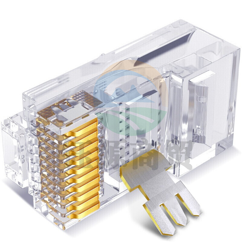 山泽(SAMZHE)TQ-5100 超五类网络RJ45网线接头十芯镀金10P10CCAT5E网络水晶头100个/盒