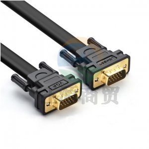 绿联 UGREEN 11667 VGA连接线 VG105 高清VGA视频线 扁平线 黑色 3米