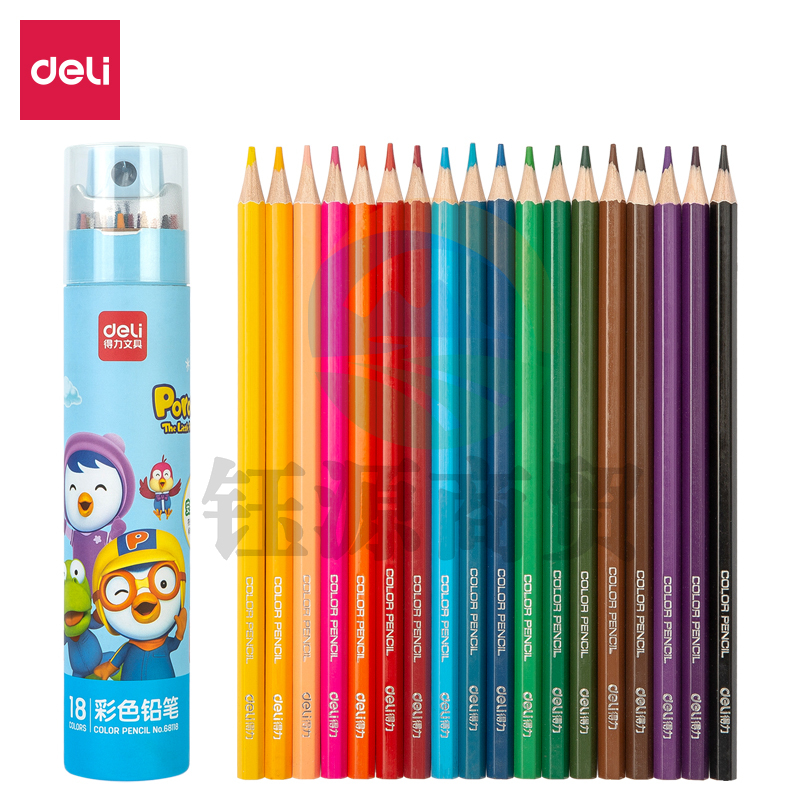 得力（deli）68118_啵乐乐主题18色六角杆彩铅(混)(18色/筒)